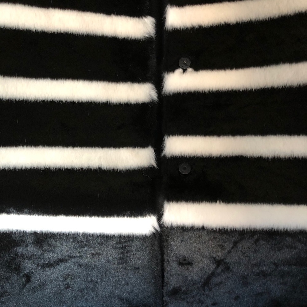NWOT 🍁 Striped Faux-Fur Vest - Picture 8 of 9